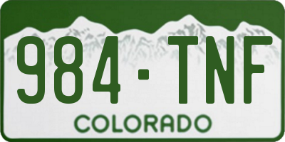 CO license plate 984TNF