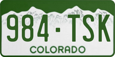 CO license plate 984TSK