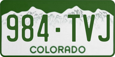 CO license plate 984TVJ
