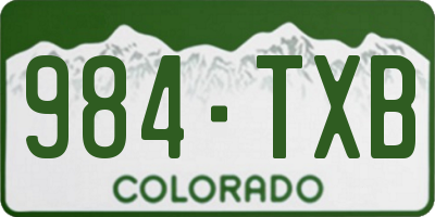 CO license plate 984TXB