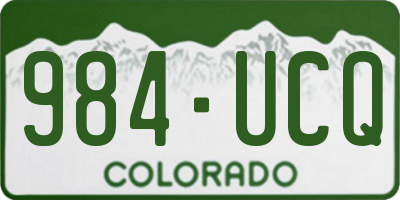 CO license plate 984UCQ
