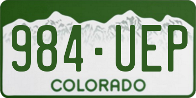 CO license plate 984UEP