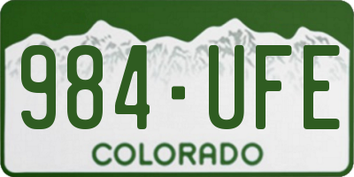 CO license plate 984UFE
