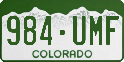 CO license plate 984UMF