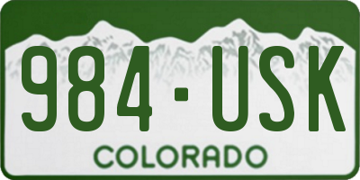 CO license plate 984USK