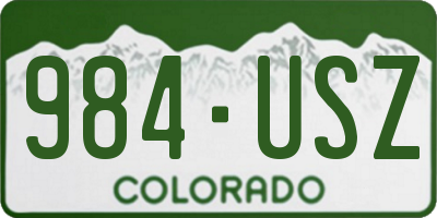 CO license plate 984USZ