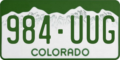 CO license plate 984UUG