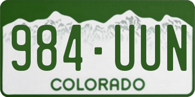 CO license plate 984UUN