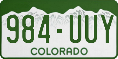 CO license plate 984UUY