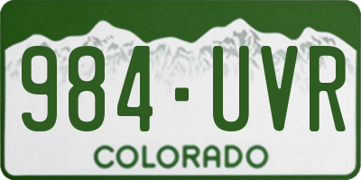 CO license plate 984UVR