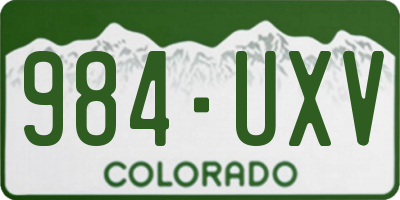 CO license plate 984UXV