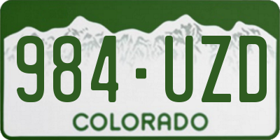 CO license plate 984UZD