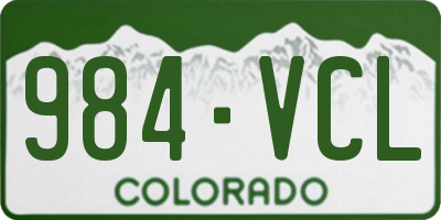 CO license plate 984VCL