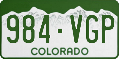 CO license plate 984VGP