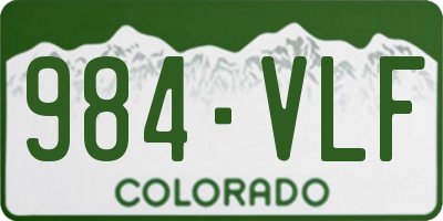 CO license plate 984VLF