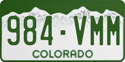 CO license plate 984VMM