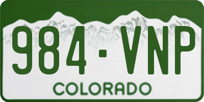 CO license plate 984VNP