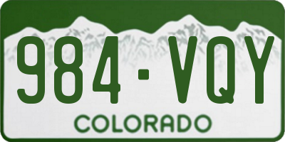 CO license plate 984VQY