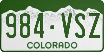 CO license plate 984VSZ