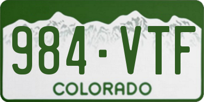 CO license plate 984VTF