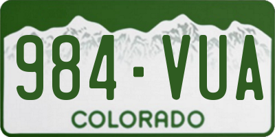 CO license plate 984VUA