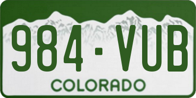 CO license plate 984VUB