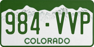 CO license plate 984VVP