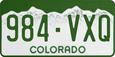 CO license plate 984VXQ