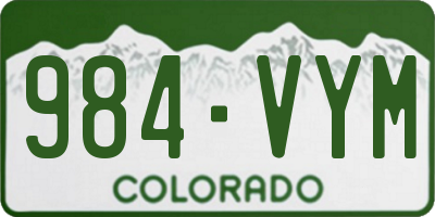 CO license plate 984VYM
