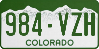 CO license plate 984VZH