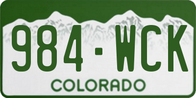 CO license plate 984WCK