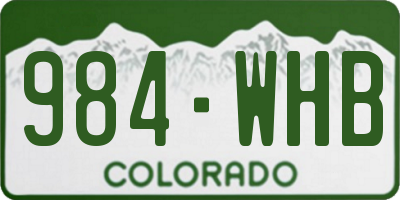 CO license plate 984WHB
