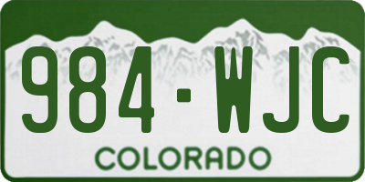 CO license plate 984WJC