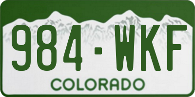 CO license plate 984WKF