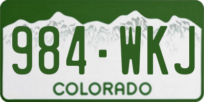 CO license plate 984WKJ