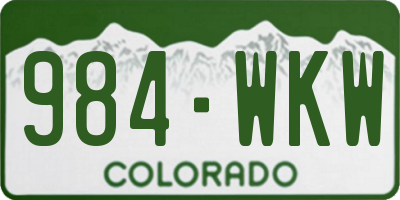 CO license plate 984WKW