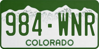 CO license plate 984WNR