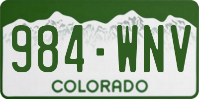 CO license plate 984WNV