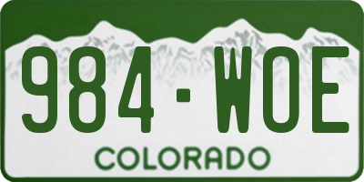 CO license plate 984WOE