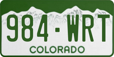 CO license plate 984WRT