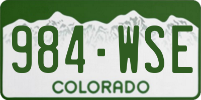 CO license plate 984WSE