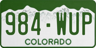 CO license plate 984WUP
