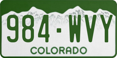 CO license plate 984WVY