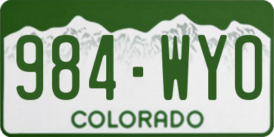 CO license plate 984WYO