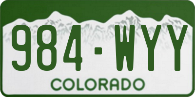 CO license plate 984WYY
