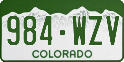 CO license plate 984WZV
