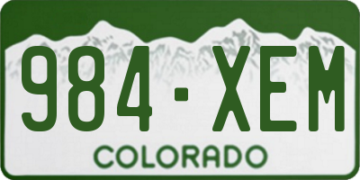 CO license plate 984XEM