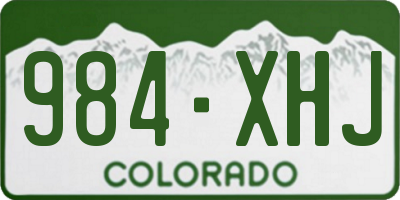 CO license plate 984XHJ