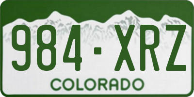 CO license plate 984XRZ