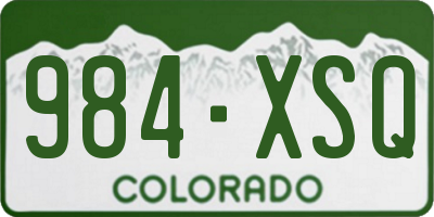CO license plate 984XSQ